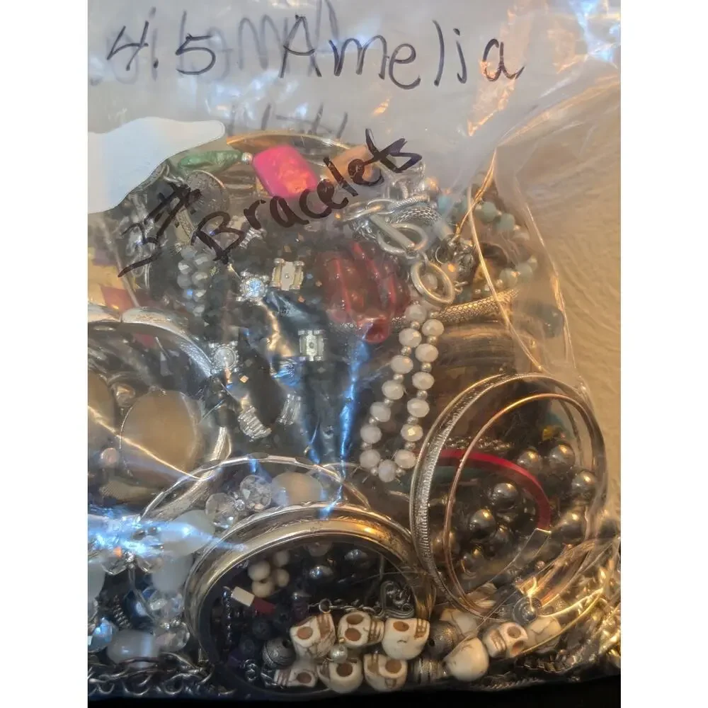 Jewelry Lot Amelia Bracelet Repurpose Bag 4 Plus Lbs Beads/Craft/Repurpose